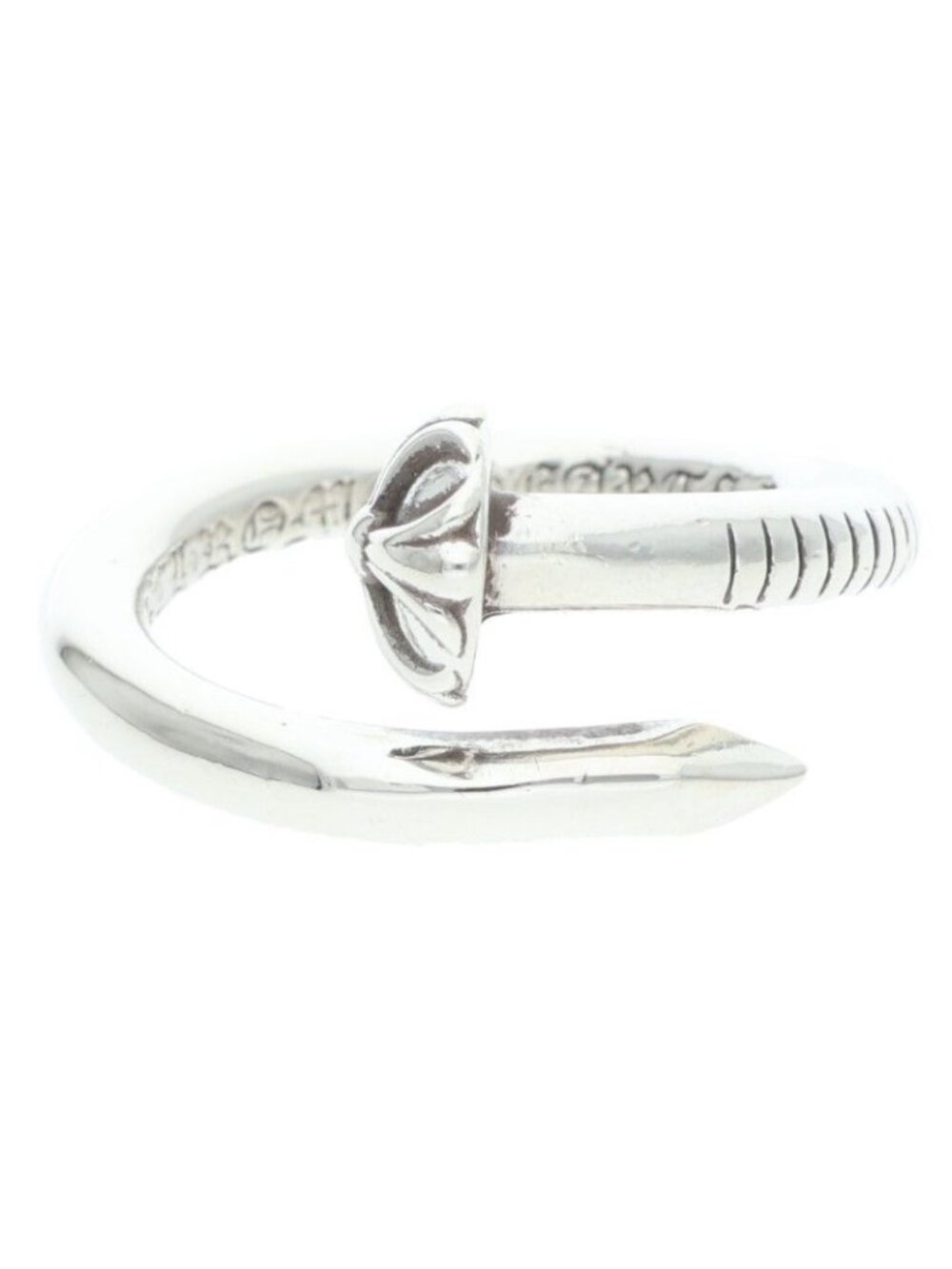 Chrome Hearts Nail Crsball Cross Ball Silver Ring
